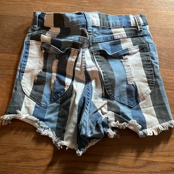Show Me Your MUMU Striped Denim Shorts - Picture 3 of 3